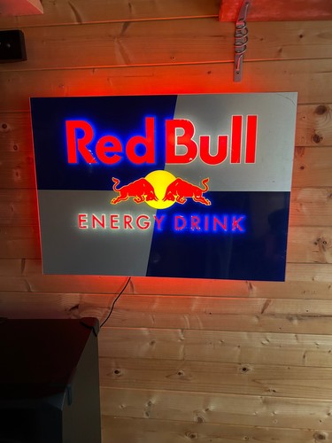 Red bull bar light sign - bull, sign/